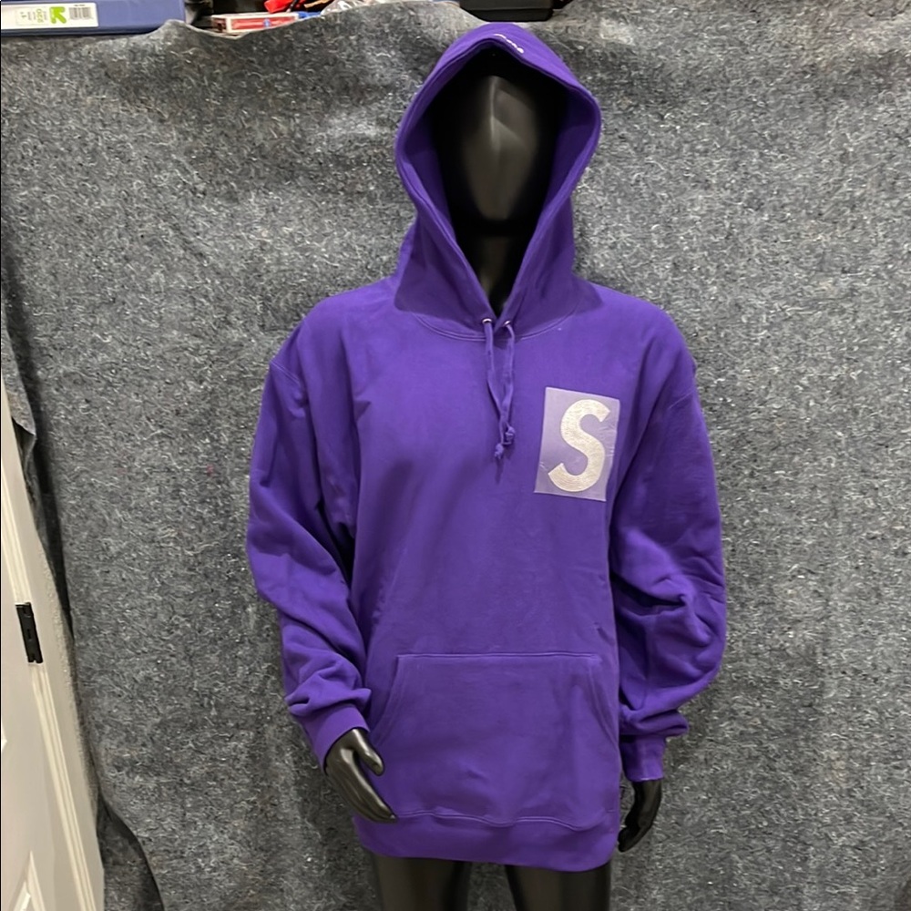 NEW Supreme S Logo Swarovski XXL Purple Long Sleeve Hoodie Sweatshirt Jacket